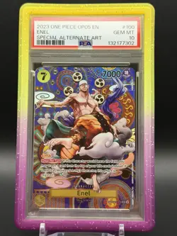One Piece Enel Super Rare Alternate Art Foil OP05-100 SP Awakening PSA 10 - Image 1