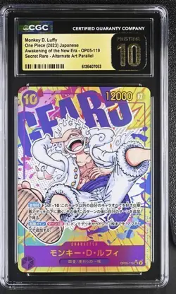 CGC 10 Pristine 2023 One Piece Monkey.D.Luffy SEC Alt Art OP05-119 - Image 1