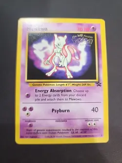 Mewtwo Pokemon Promo The First Movie Card #3 with a Kids WB Stamp Look - Image 1