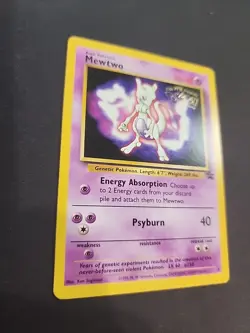 Mewtwo Pokemon Promo The First Movie Card #3 with a Kids WB Stamp Look - Image 2