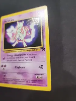 Mewtwo Pokemon Promo The First Movie Card #3 with a Kids WB Stamp Look - Image 3
