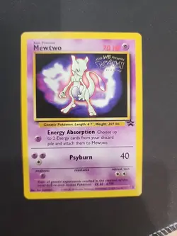 Mewtwo Pokemon Promo The First Movie Card #3 with a Kids WB Stamp Look - Image 5