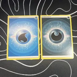 2 Miscut Pokemon Energy Cards Error Misprint Water And Dark Energy - Image 1