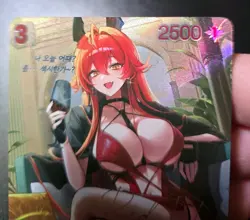 NIKKE Nivel Arena Red Hood Nonsense Red BT02-008 SPR Signature Korean Card NM - Image 2