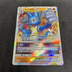 Lucario VSTAR SWSH214 NM Full Art Promo Rare Pokemon Card - Image 1