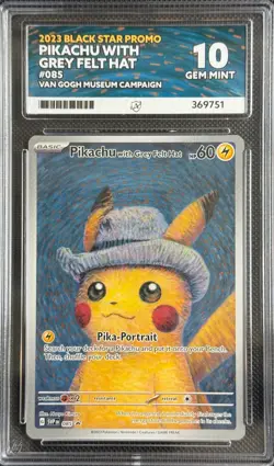 🔥 Pokemon Cards ACE 10 Pikachu with Grey Felt Hat 085 Scarlet & Violet Promo - Image 1