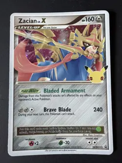 Zacian Lv. X Pokemon Card - SWSH135 - Black Star Promo - 25th Anniversary - Image 1
