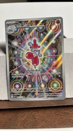 Pokemon Medicham Full Art Holo Rare Stage 1 Card 120 HP 241/217 ASC - Image 2