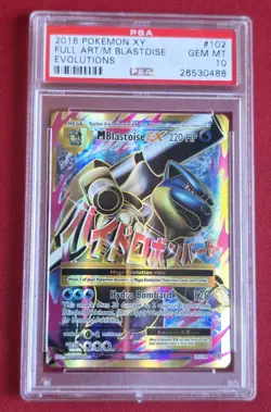 Pokemon M Blastoise EX (Full Art) 102/108 Evolutions Holo PSA 10 Card TCG - Image 1