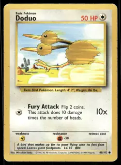 Pokemon Cards Doduo 48/102 Base Set Common MP - Image 1