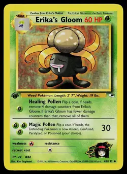 Pokemon Card - Erika's Gloom 1st Edition Gym Heroes 45/132 Uncommon - Image 1