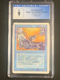 1994 Magic: The Gathering - Revised(3rd) - AIR ELEMENTAL - Common - CGC MINT 9 - Image 1