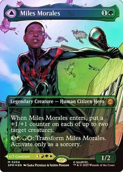 Miles Morales *Foil Borderless* - SPM-BF - NM - Magic The Gathering - MTG - Image 1