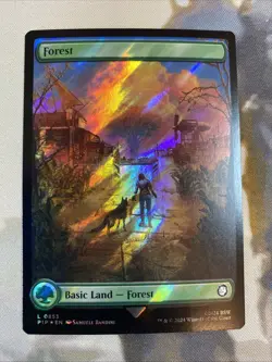 Forest (0853) (Surge Foil) - Universes Beyond: Fallout - NM - Image 1