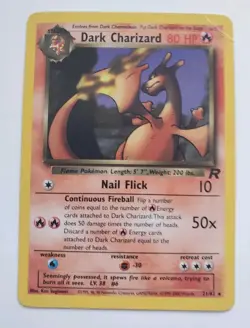 Pokemon TCG Dark Charizard 21/82 Base Set Non-Holo Rare Card LP - Image 1