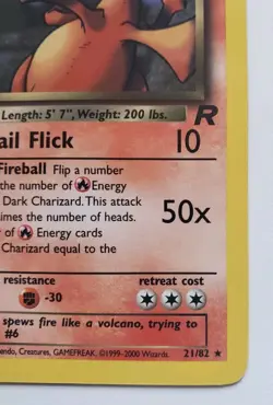 Pokemon TCG Dark Charizard 21/82 Base Set Non-Holo Rare Card LP - Image 4