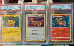 Pokemon TCG Special Delivery Bidoof, Pikachu, Charizard PSA Graded - Image 1