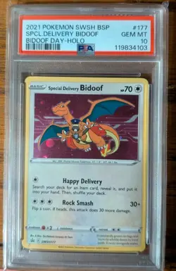 Pokemon TCG Special Delivery Bidoof, Pikachu, Charizard PSA Graded - Image 2