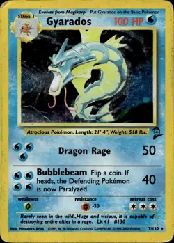 GYARADOS 7/130 HOLO RARE BASE SET 2 POKEMON HOLO HP - Image 2