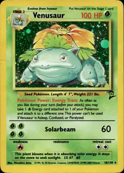 VENUSAUR 18/130 HOLO RARE BASE SET 2 POKEMON HP - Image 2