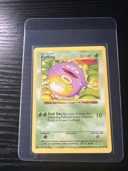 Koffing 51/102 Base Set Shadowless WOTC Vintage Pokemon - Image 1