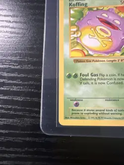 Koffing 51/102 Base Set Shadowless WOTC Vintage Pokemon - Image 2