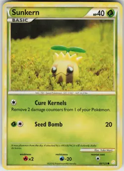 Pokemon Sunkern 85/123 HeartGold SoulSilver Common NM - Image 1