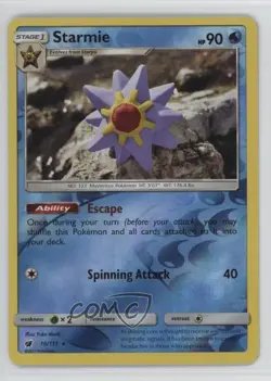 Starmie Reverse Foil Pokemon Sun & Moon Crimson Invasion #16 - Image 1