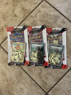 Lot of 3 Pokemon TCG Scarlet Violet Obsidian Flames Checklane Blister Pack Pawmi - Image 1