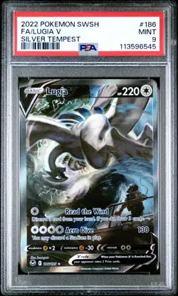 2022 Pokemon SWSH Silver Tempest Lugia V Alt Art 186/195 PSA 9 - Image 1