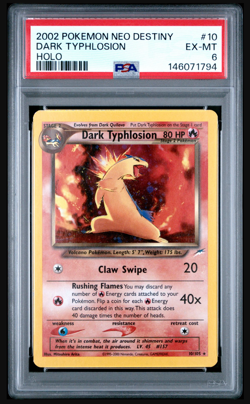 2002 Pokemon Neo Destiny - Dark Typhlosion 10/105 - Holo - PSA Graded: 6 - Image 1