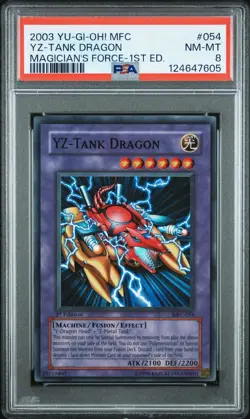 2003 Yu-Gi-Oh! YZ-Tank Dragon Magician’s Force MFC 1st Edition Super Rare PSA 8 - Image 1