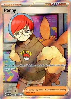 Penny 239/198 Scarlet & Violet Full Art Trainer Ultra Rare Pokemon NM (SKU 1-4) - Image 1
