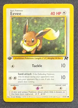 Pokemon TCG - Team Rocket 1st Edition - Eevee - 55/82 - NM/LP - - Image 1