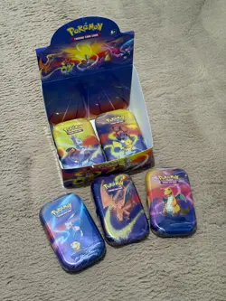 Pokemon TCG Kanto Power Mini Tins Full Set of 5 and Display Box - New Sealed - Image 1