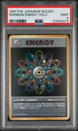 1997 POKEMON JPN ROCKET RAINBOW ENERGY-HOLO PSA 9 - Image 1
