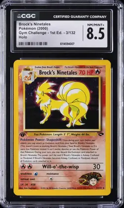 2000 POKEMON GYM CHALLENGE 1ST ED HOLO #3 BROCK'S NINETALES CGC 8.5 - Image 1