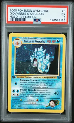 2000 POKEMON GYM CHALLENGE HOLO-1ST ED #5 GIOVANNI'S GYARADOS PSA 5 - Image 1