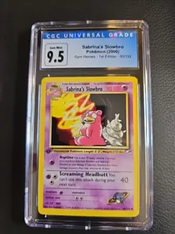 Sabrina's Slowbro Pokemon (2000) Gym Heroes - 1st Edition - 60/132 CGC 9.5 10 - Image 1