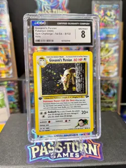Pokemon - Giovanni’s Persian #8/132 - 1st Edition – Gym Challenge – CGC 8 - Holo - Image 1