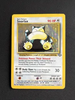Pokemon TCG Snorlax 11/64 Jungle Holo Rare WOTC MP Condition Vintage 1999 - Image 1