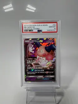 2018 POKEMON SUN & MOON CELESTIAL STORM #56 MR. MIME GX PSA 10 - Image 1