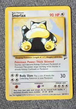 Snorlax 30/130 Non Holo Rare Base Set 2 Pokemon Card MP/HP Moderate To Heavy - Image 1