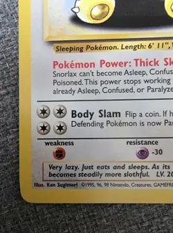 Snorlax 30/130 Non Holo Rare Base Set 2 Pokemon Card MP/HP Moderate To Heavy - Image 3