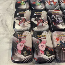 Pokemon Black Bolt & White Flare Mini Tin Opened NO PACKS (16 Tins) - Image 5
