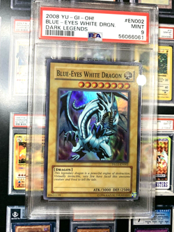 2008 Yu-Gi-Oh! Blue-Eyes White Dragon Dark Legends DLG1-EN002 LOB Artwork PSA 9 - Image 1