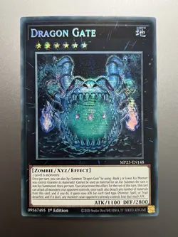 Yugioh - Dragon Gate Prismatic Secret Rare MP25-EN148, Near Mint, 1st Edition - Image 1