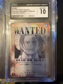 Shanks OP09-004 SP Emperors In New World One Piece JP CGC 10 Wanted Japanese - Image 1