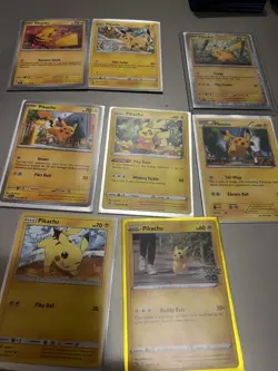 Pokemon Pikachu Card Lot 10 Cards Surfing Pikachu V Basic V Pokemon GO Celebrat… - Image 1