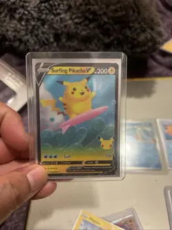 Pokemon Pikachu Card Lot 10 Cards Surfing Pikachu V Basic V Pokemon GO Celebrat… - Image 3